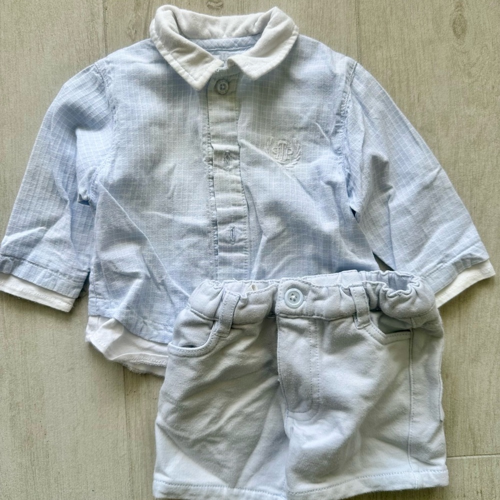 Tutto Piccolo Baby Button Down & Shorts Set 3M